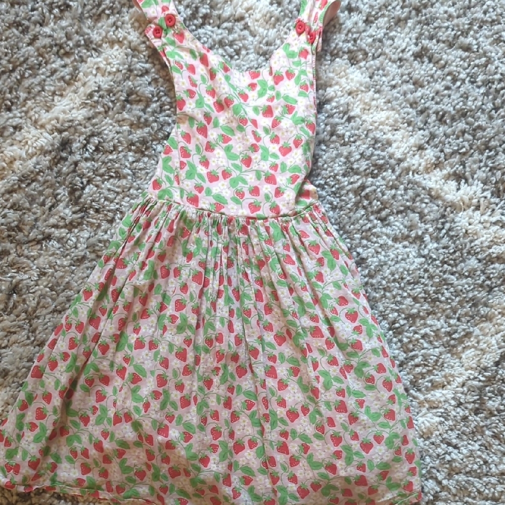 Floral Pink and Green Kids Dress